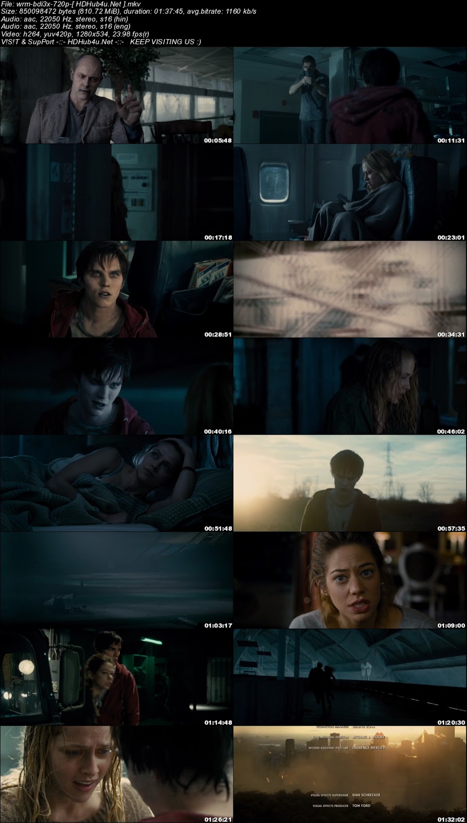 Warm Bodies 2013 Hindi Dual Audio 720p BluRay 800Mb Download