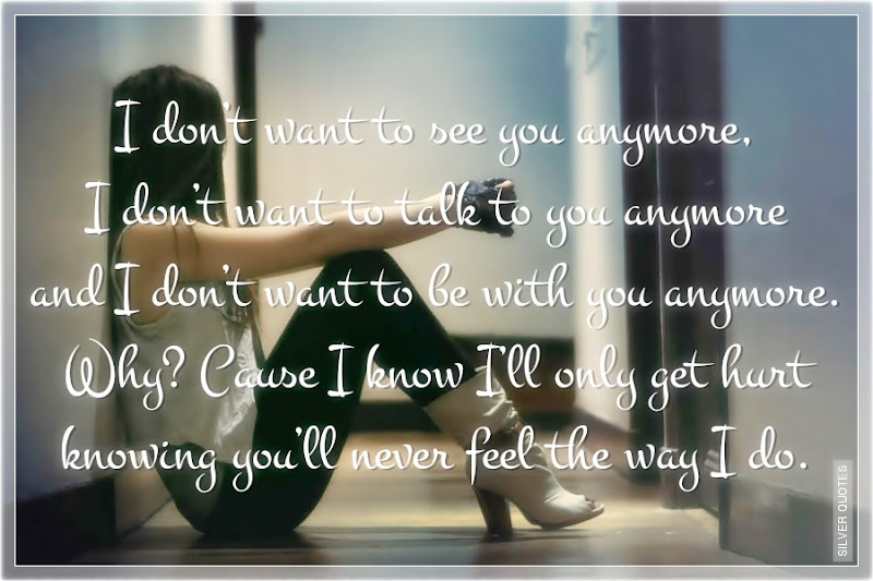 I Don't Want to See You Anymore SILVER QUOTES