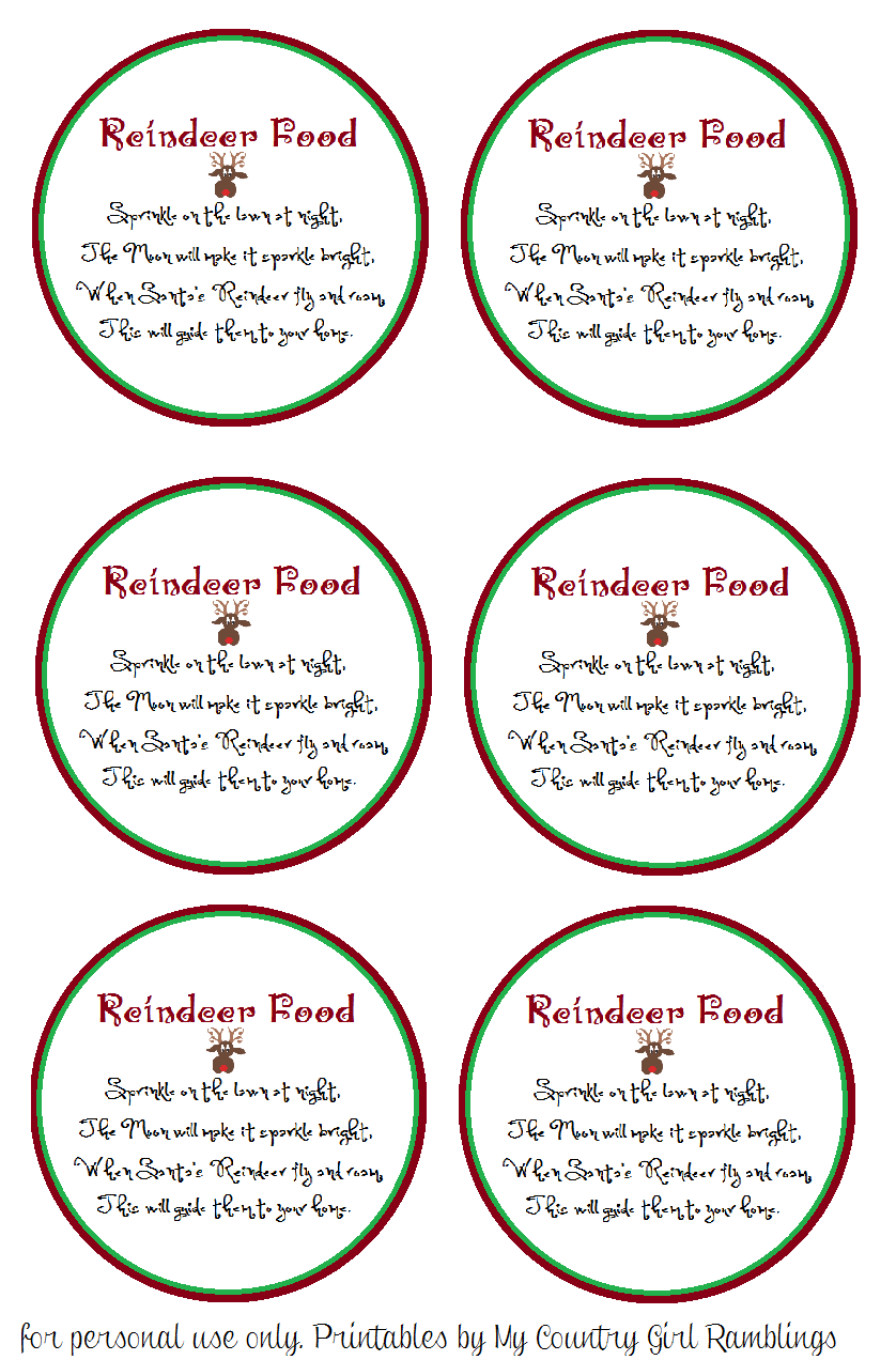 Magic Reindeer Food Free Printable Label
