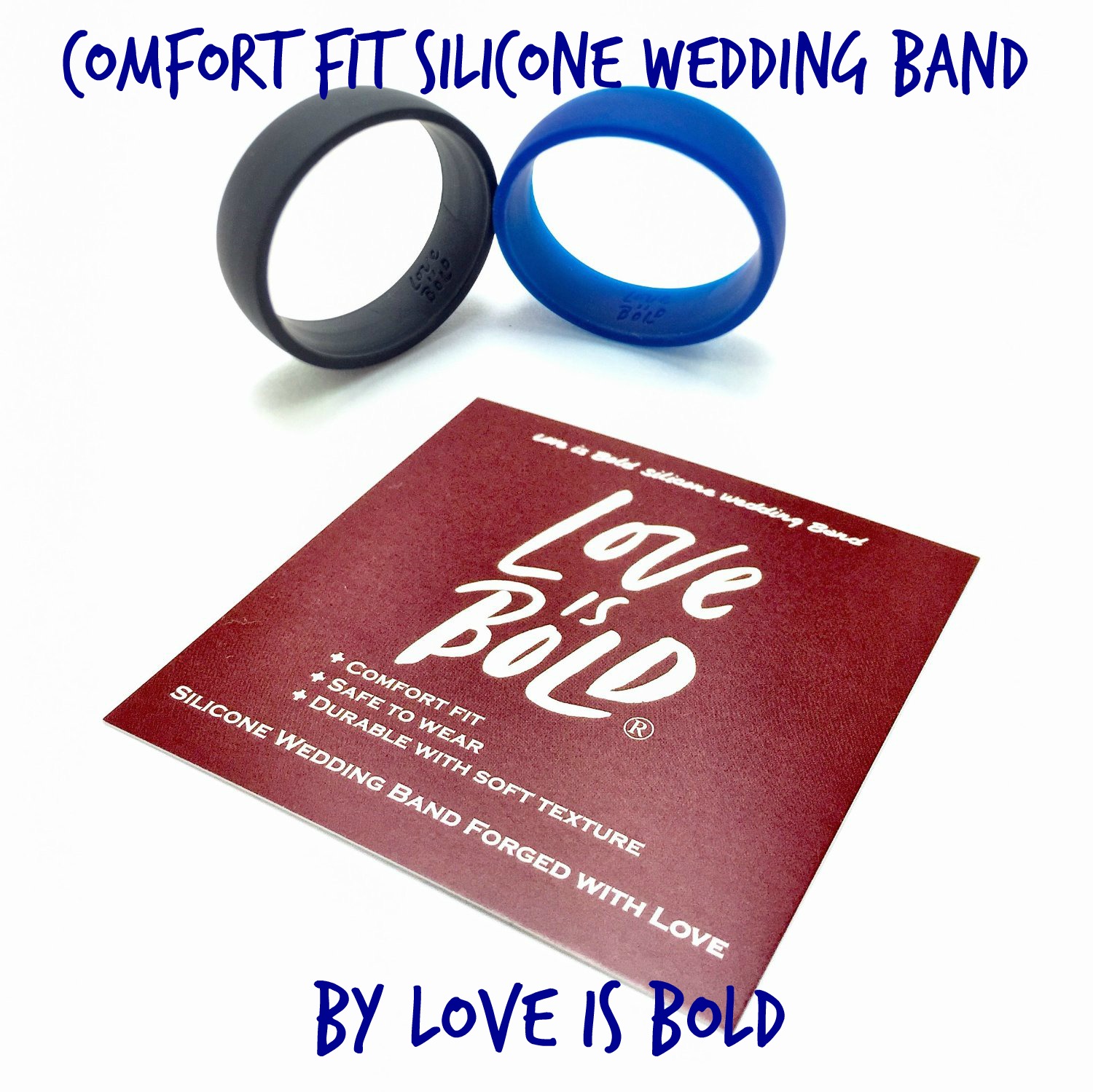 GlamRiver Comfort Fit Silicone Wedding Band by Love Is Bold