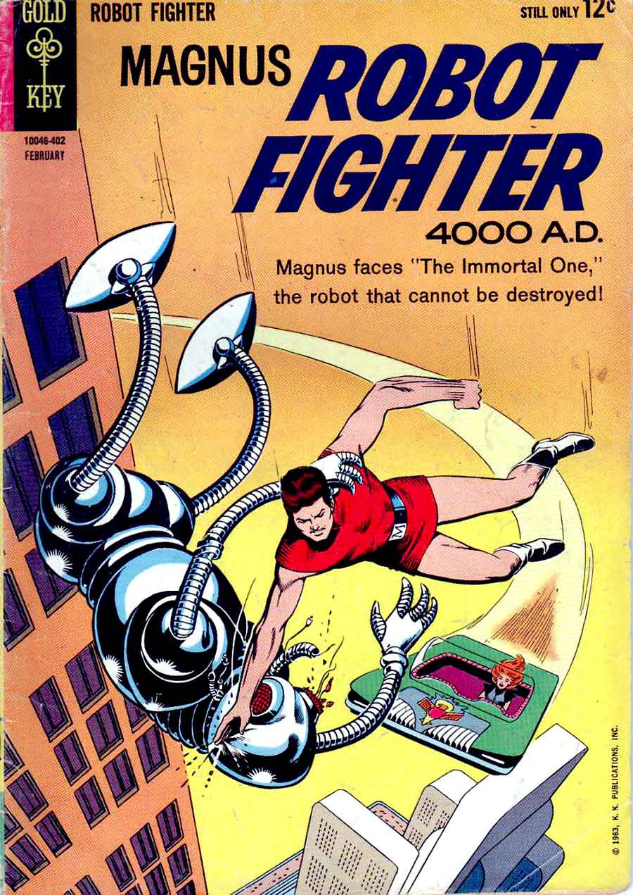 Magnus Robot Fighter v1 #5 gold key comic book cover art by Russ Manning