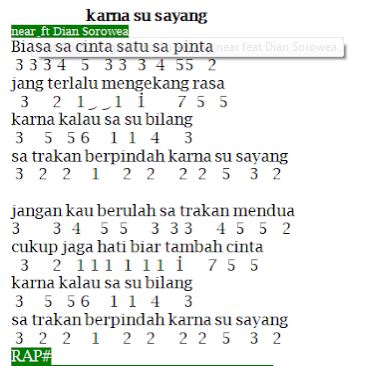 Lirik Lagu Su Sayang