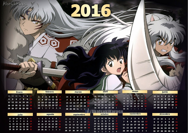 calendario 2016 inuyasha