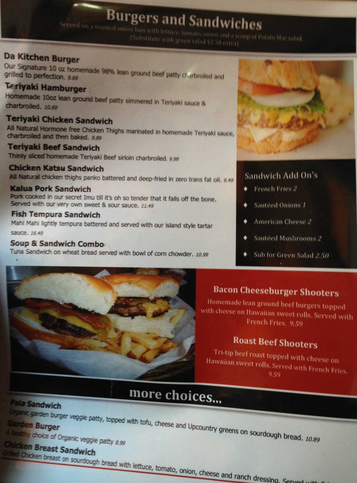 Da Kitchen Kahului Menu With Prices Da Kitchen Kahului Menu With Prices