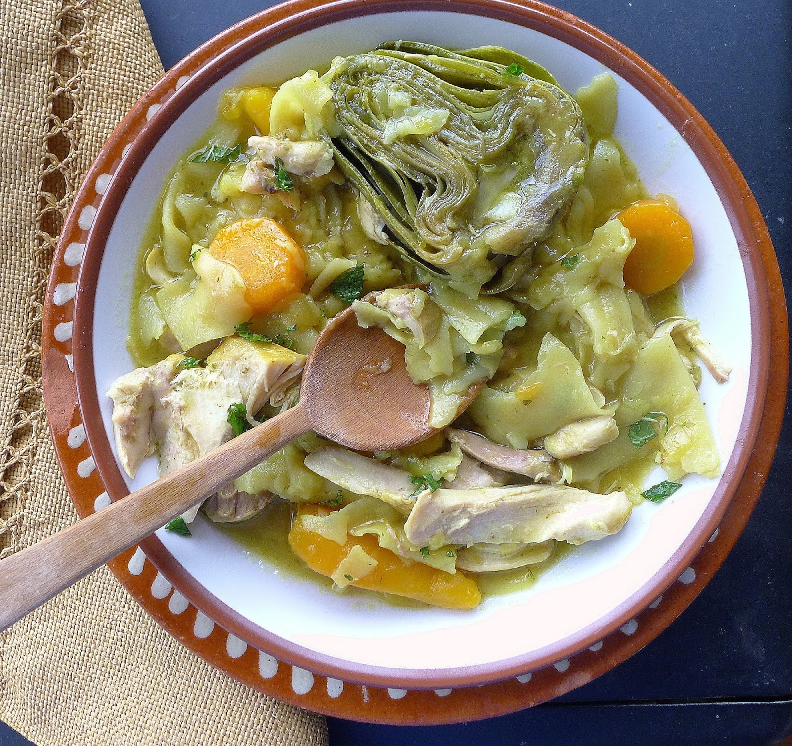 MY KITCHEN IN SPAIN RAGGEDY PASTA WITH CHICKEN STEW