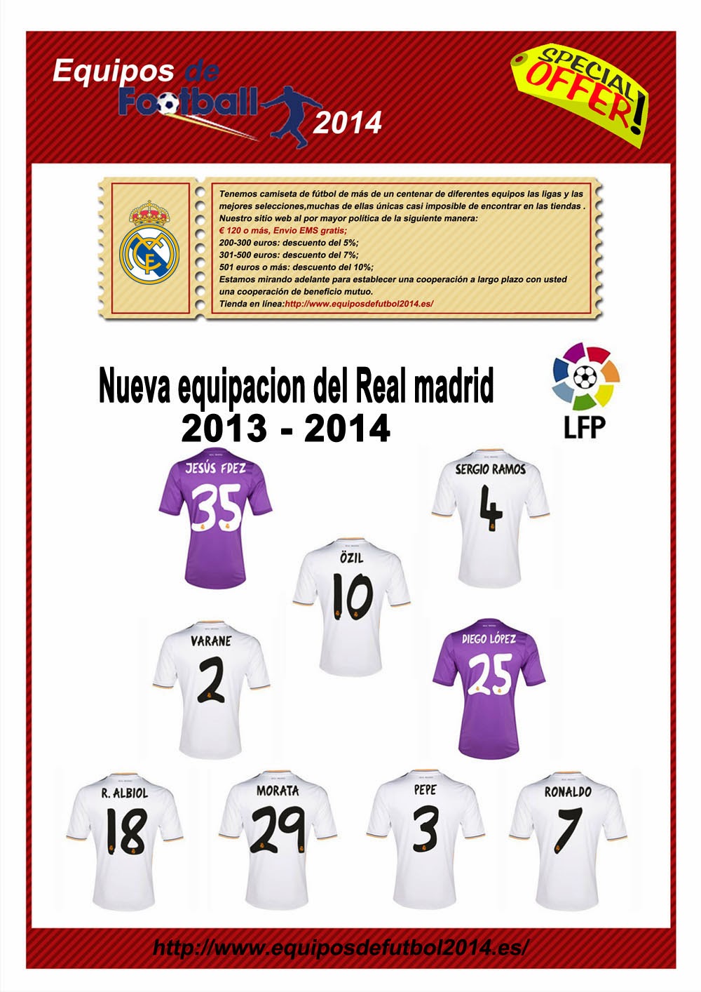 Equipaciones futbol 2014 baratas: camiseta del real madrid,ropa real ...