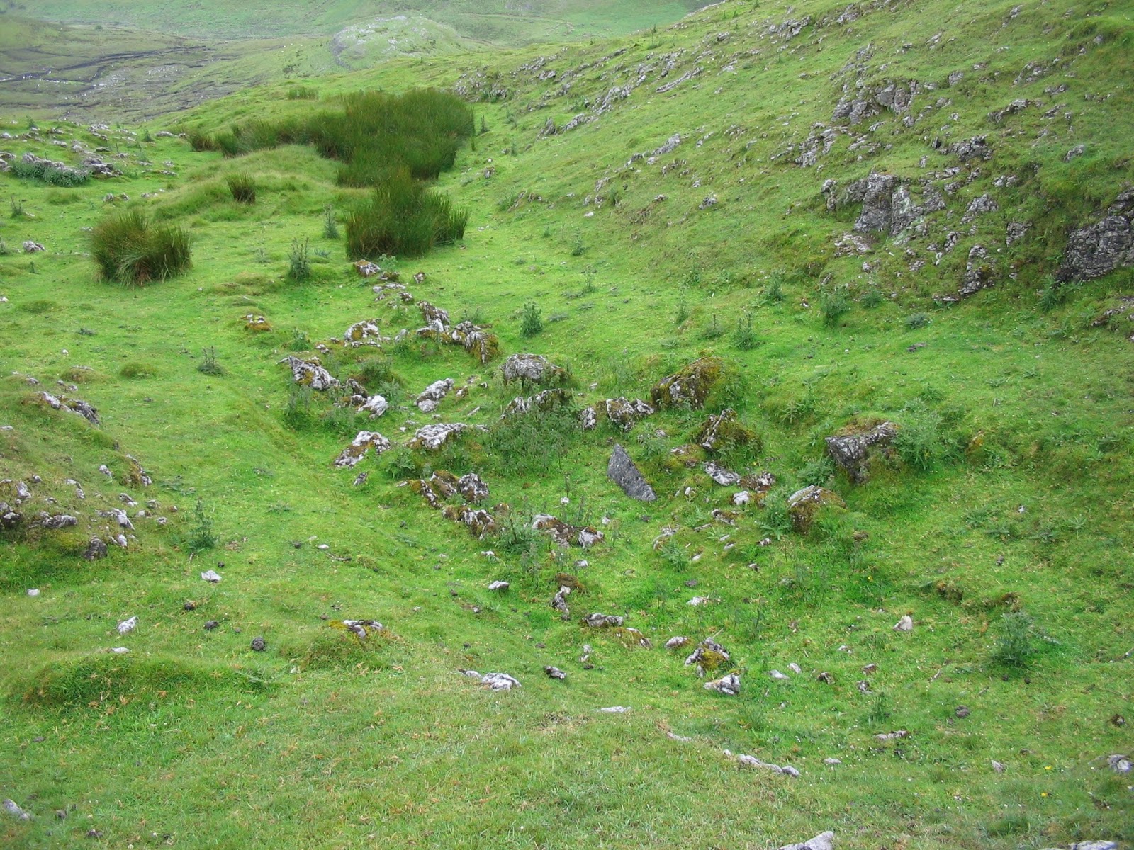 Turlough Hill from southwest. Insert shows summit with cairn clearly