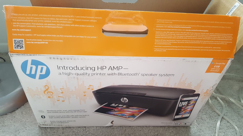 Tech review HP AMP 100 printer with builtin Bluetooth speaker