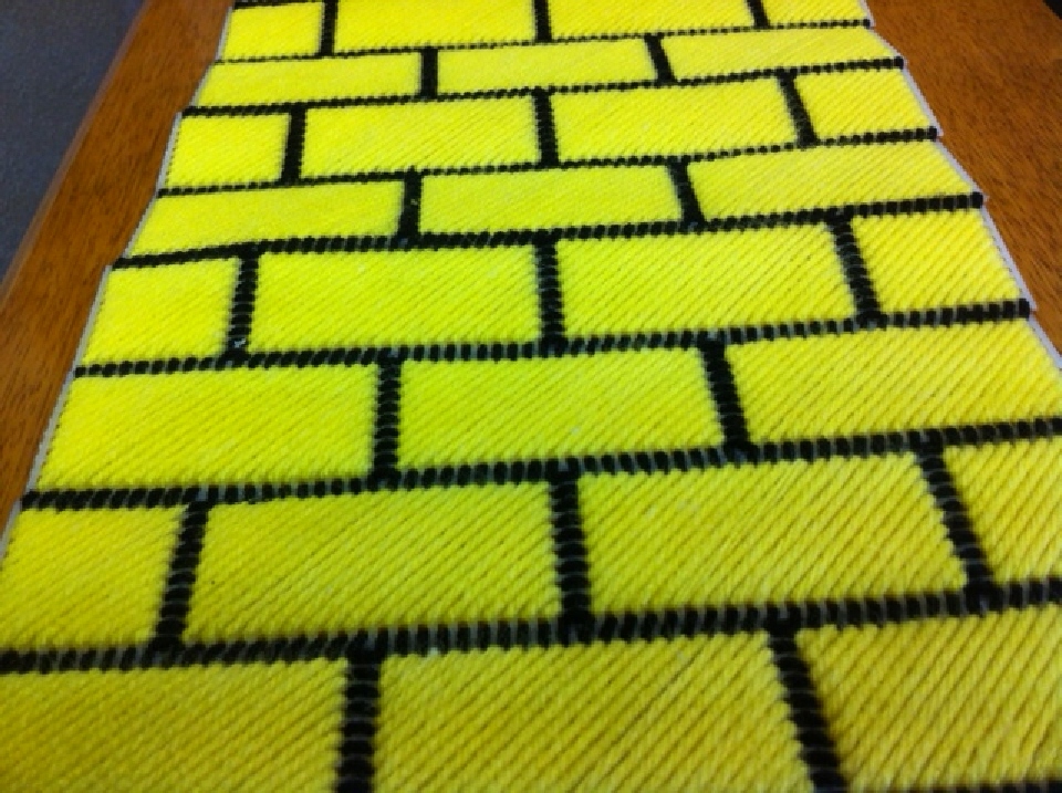 Wizard of Oz Yellow Brick Road Table Runner Plastic Canvas Pattern