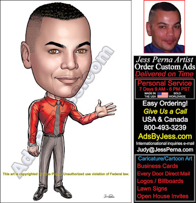 Real Estate Agent Caricature from Photo Advertising