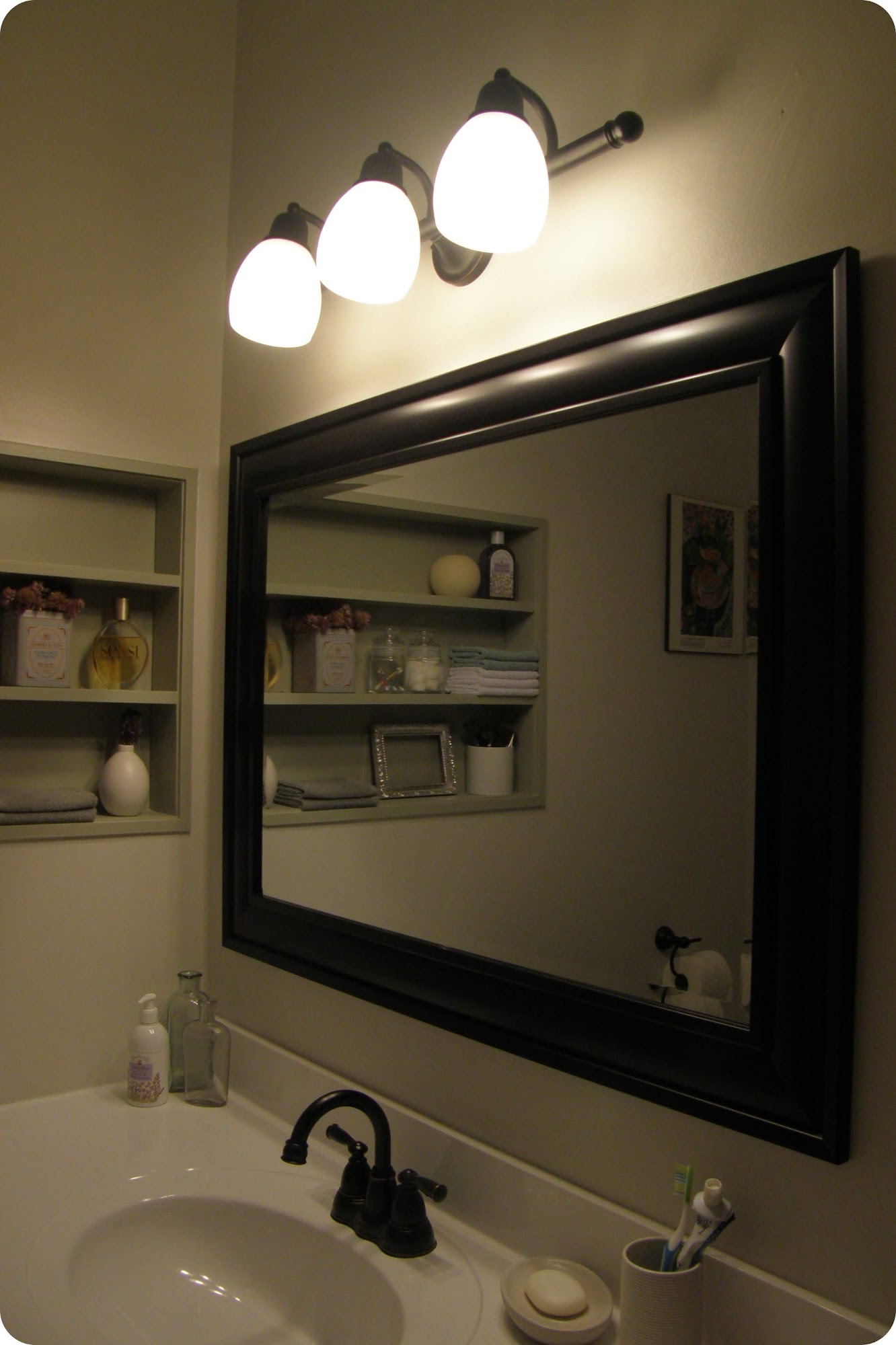 Installing a bathroom light fixture...finally!