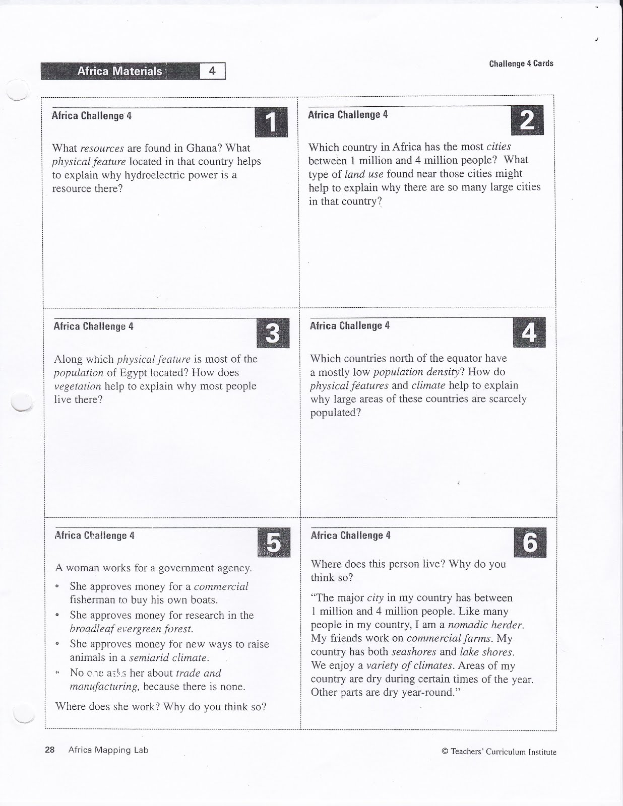 Mr. Izor's Akins Geography: Africa Mapping Lab