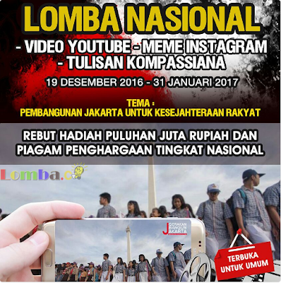 Lomba Video/Foto/Tulisan Kompasiana by Gerakan Bangun Jakarta Lomba Video/Foto/Tulisan Kompasiana by Gerakan Bangun Jakarta