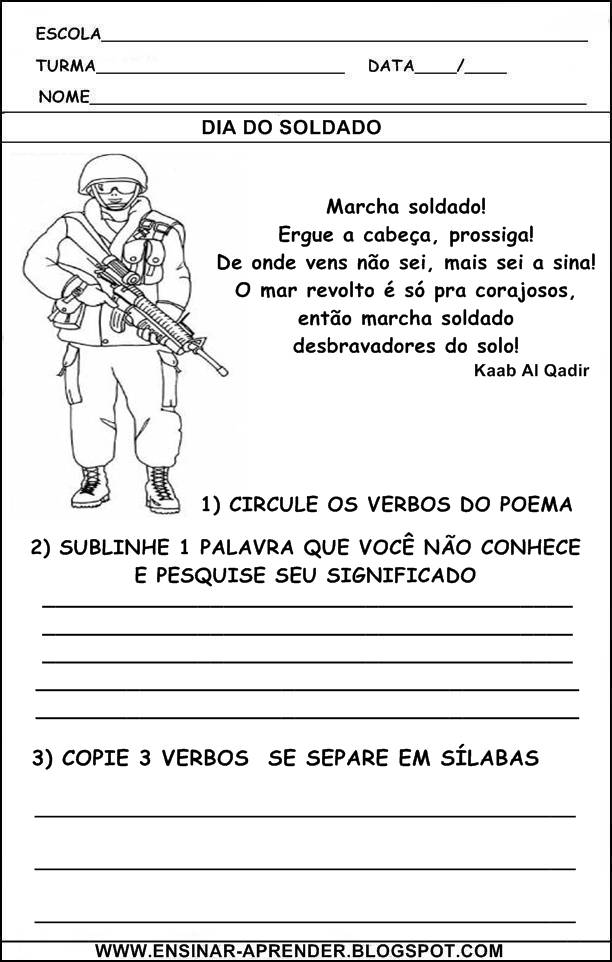 ♥ProfªAnanda♥ Dia do Soldado 25 de