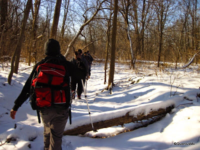 Hiking in Wabash Heritage Trail on winter