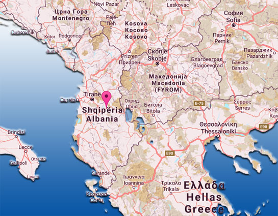 Peta negara Albania