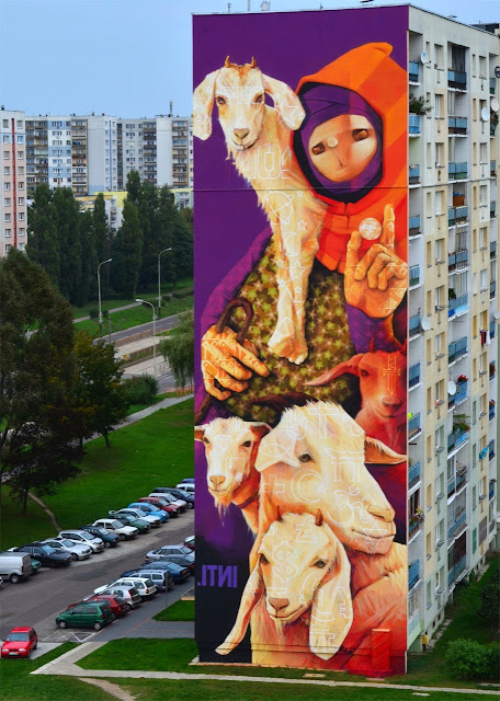 Street Art By Chilean Urban Artist INTI on the streets of Lodz For Fundacja Urban Forms 2013. 1