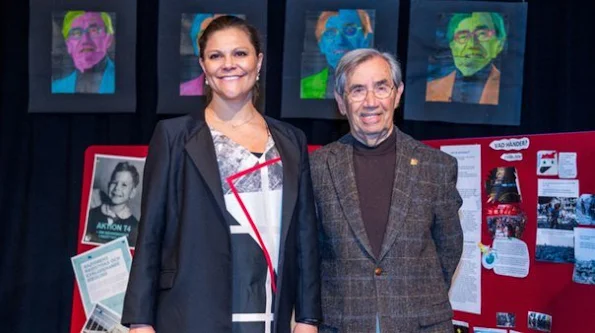 Crown Princess Victoria of Sweden attended a conference organized by Emerich Foundation in Viksjö School of Jarfalla municipality near Stockholm together with Emerich Roth who is a Swedish author and academician