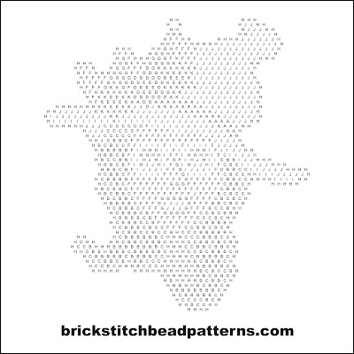Click for a larger image of the Witch With Glasses Halloween bead pattern word chart.
