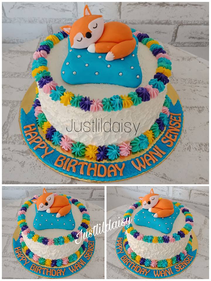 Just Lildaisy Ampang Simple Deco Cake With Fox Fondant