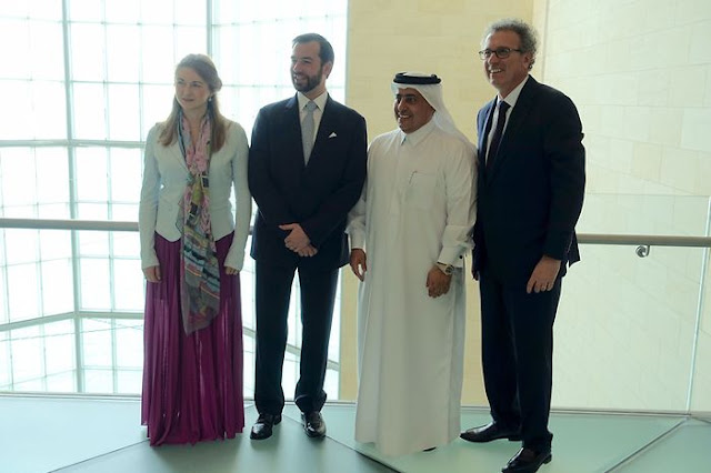 Qatar Foundation hosted Guillaume, Hereditary Grand Duke of Luxembourg and his wife Stéphanie, Hereditary Grand Duchess of Luxembourg