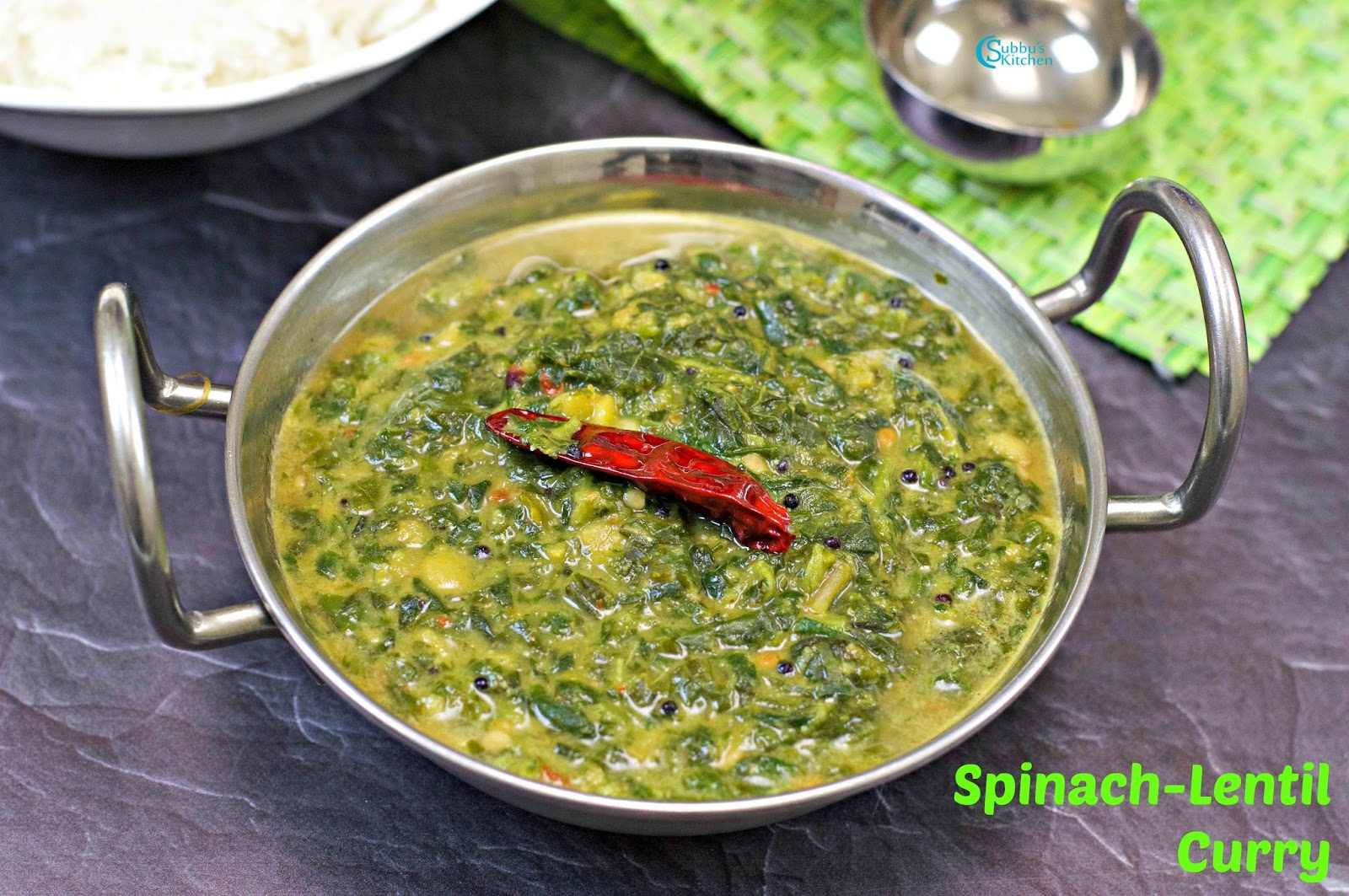 Keerai Molagootal Recipe Spinach Lentil Curry Recipe Subbus Kitchen