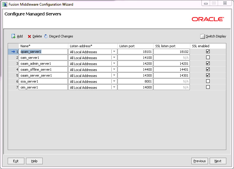 Iam idm default ports of fusion middleware servers opam oam oaam