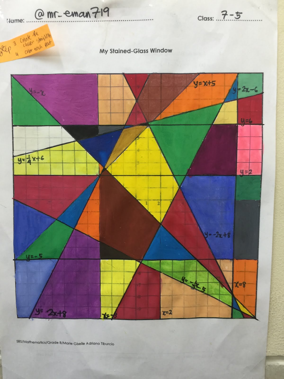 Mathecine MATH PROJECT STAINED GLASS WINDOW