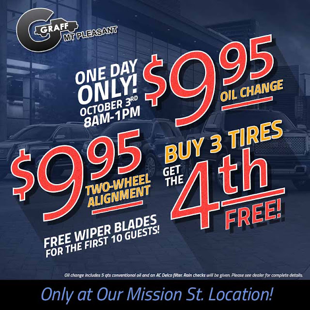 One Day Only Service Saturday at Graff Buick GMC Cadillac in Mt. Pleasant 