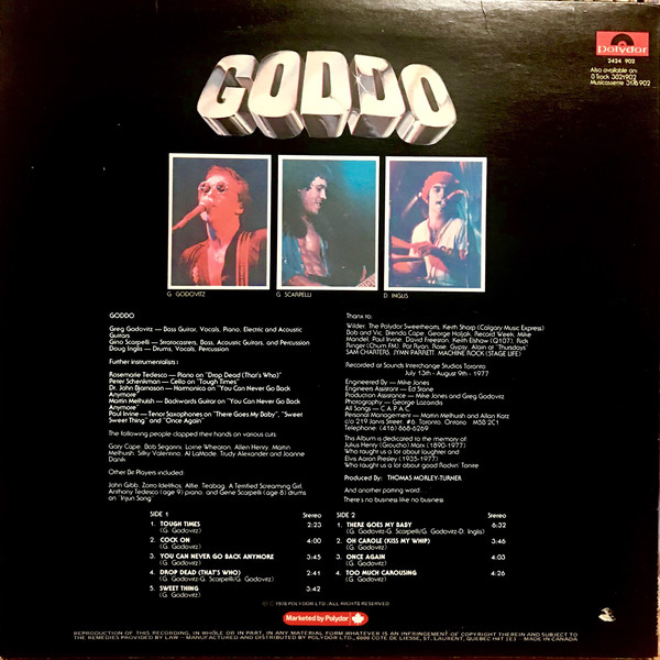 johnkatsmc5 Goddo "Who Cares" 1978 Canada Hard Rock second album
