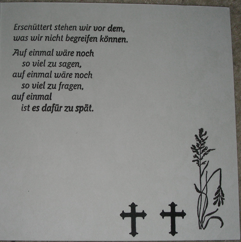 Verenas Kreativblog: Beileidskarte