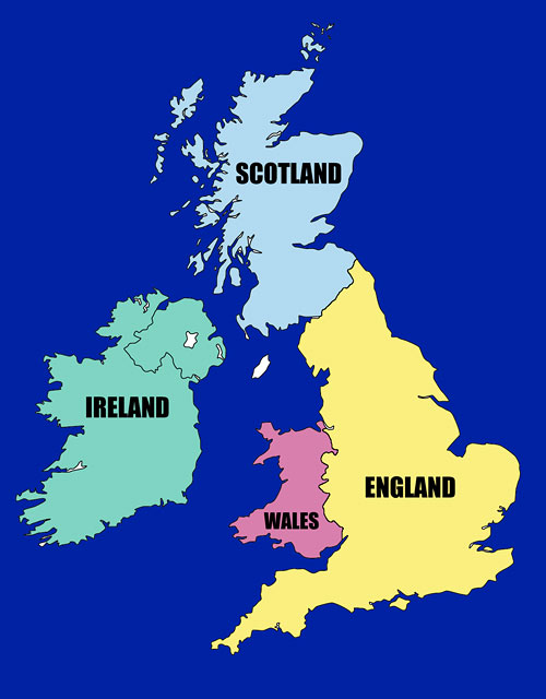 Map Of England And Wales And Scotland - Map of world