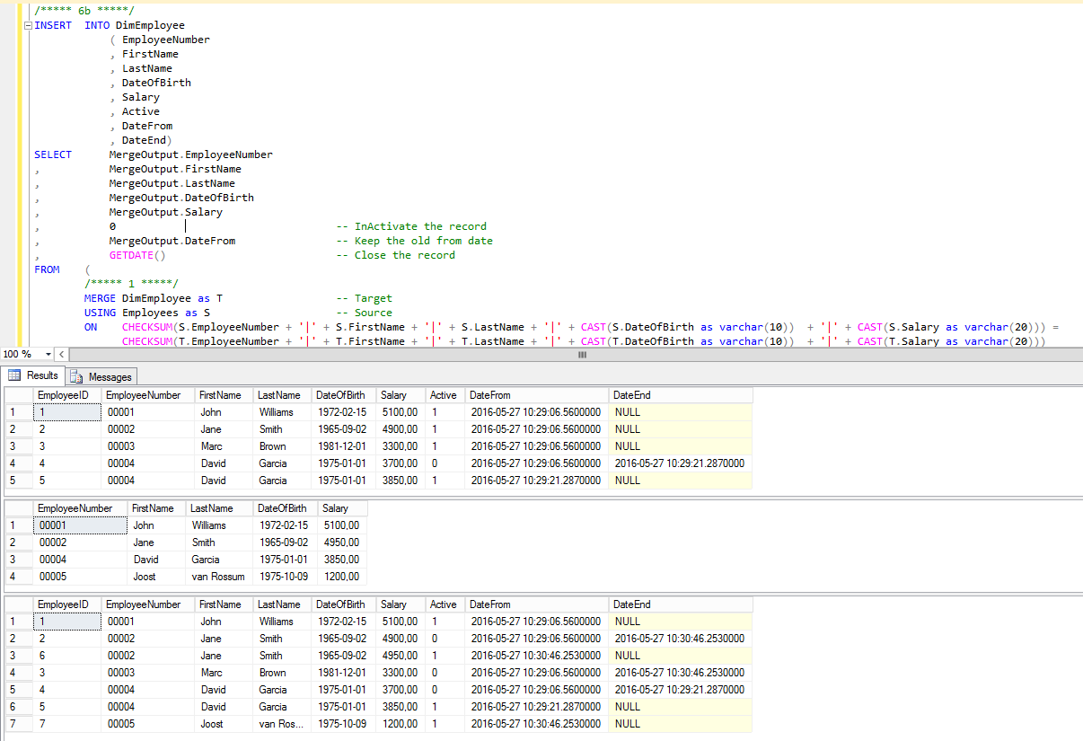 Microsoft SQL Server Integration Services TSQL Merge for Slowly