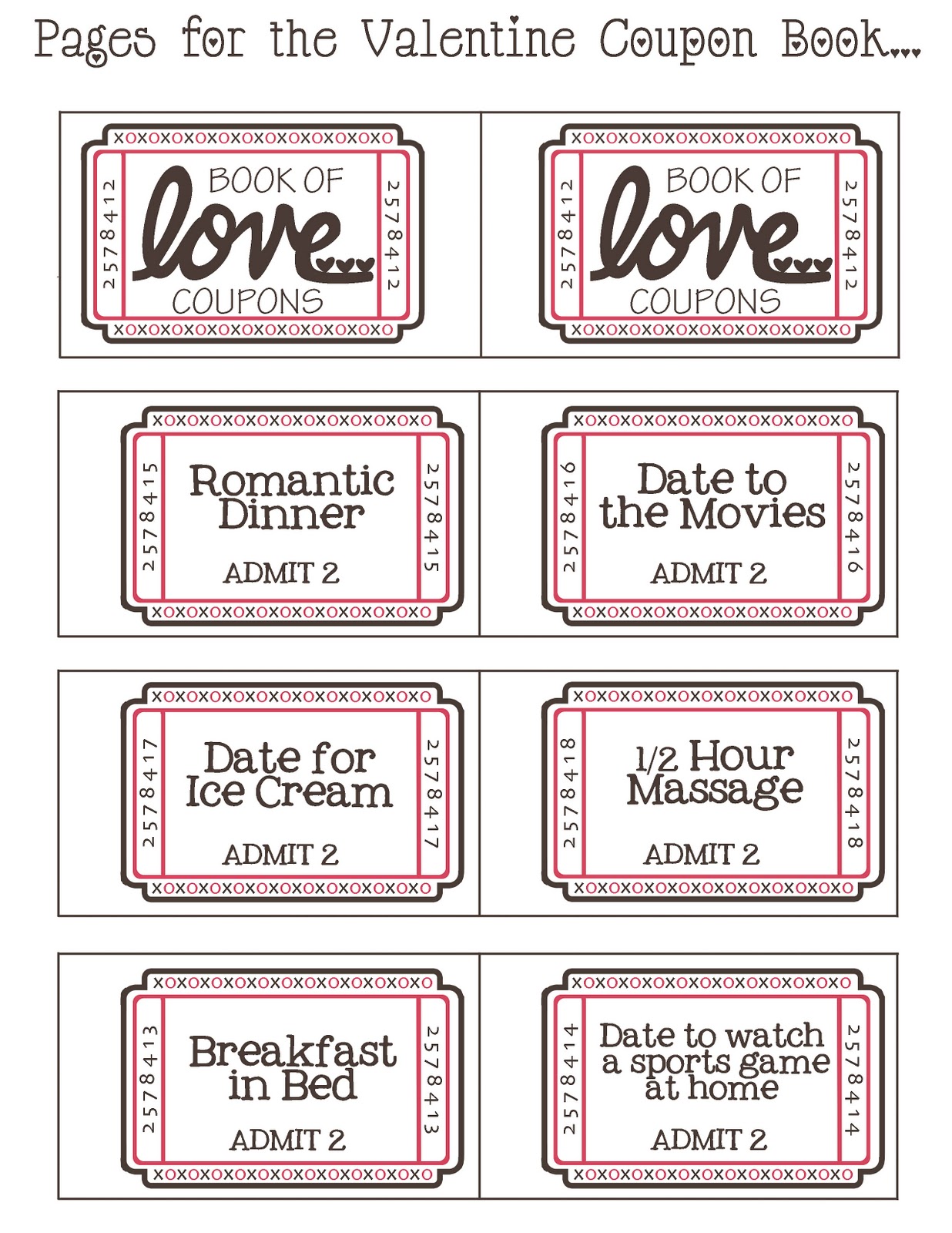Mommy By Day Crafter By Night Free Printable Valentine Coupon Book
