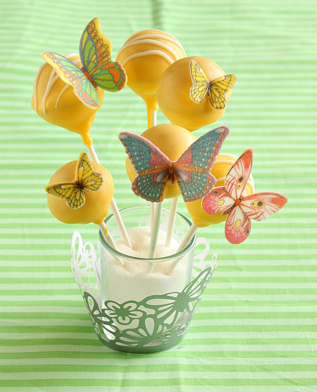 Vanilla Clouds and Lemon Drops Butterfly Cake Pops