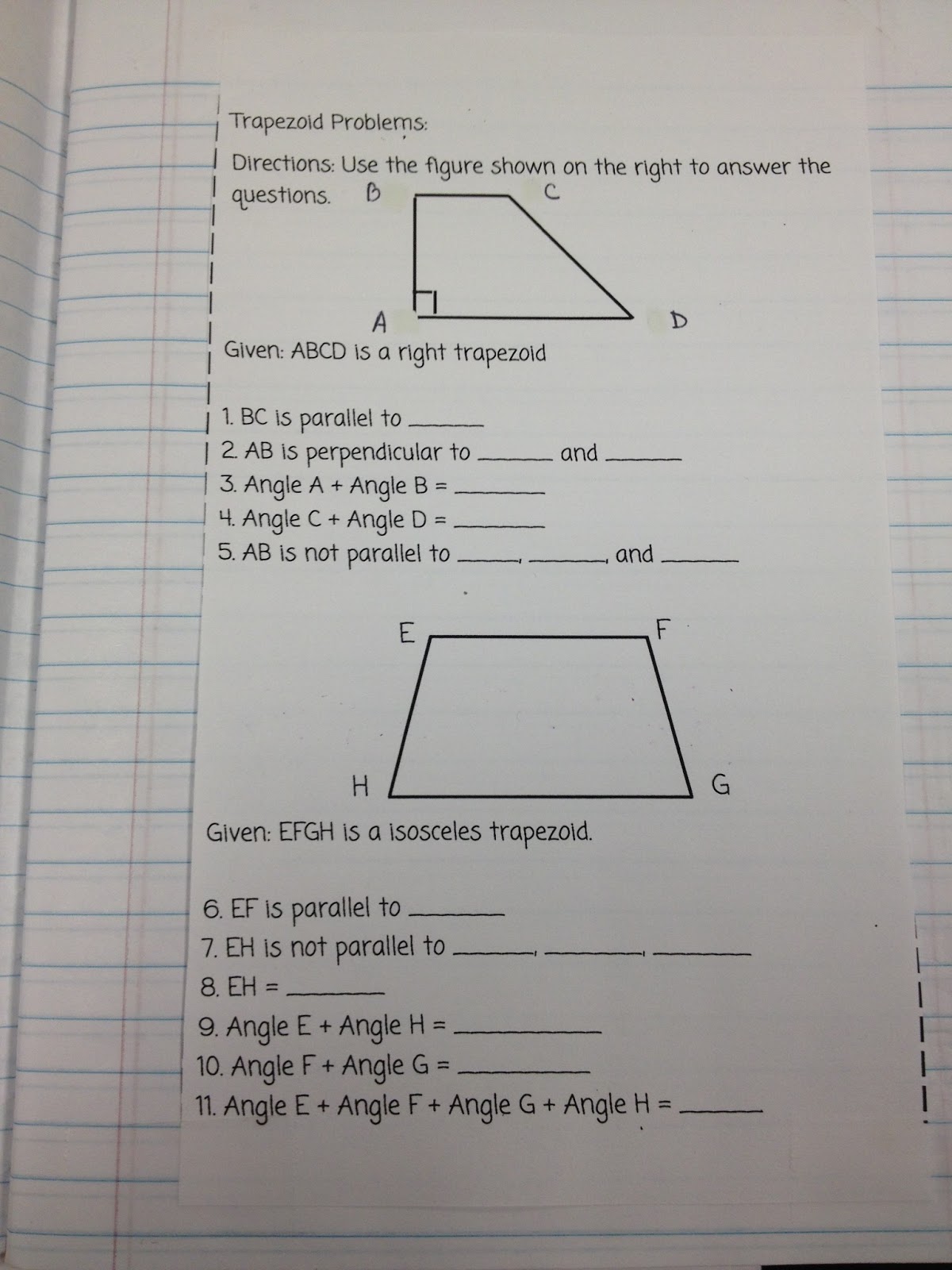 Teaching in Special Education: Characteristics of Trapezoids