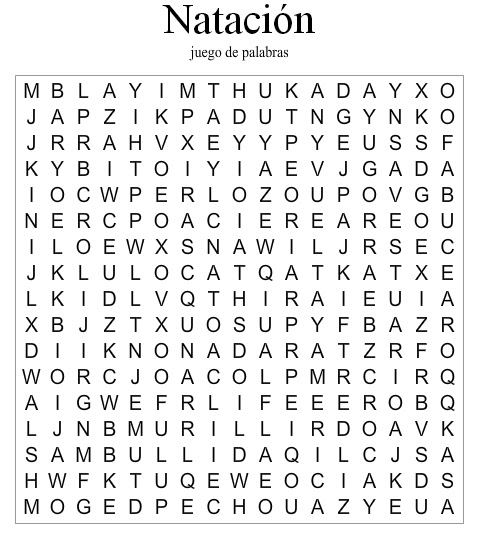 Natacion quinto Terra : SOPA DE LETRAS DE NATACIÓN