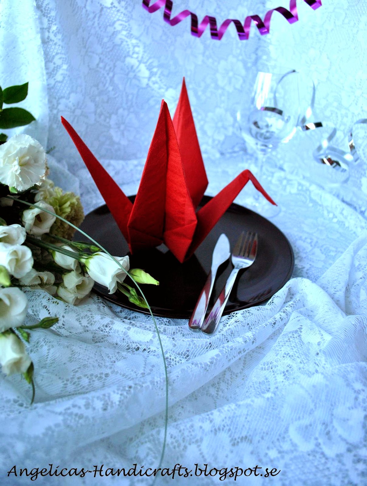 Angelica's Handicrafts Napkin Folding Origami Crane
