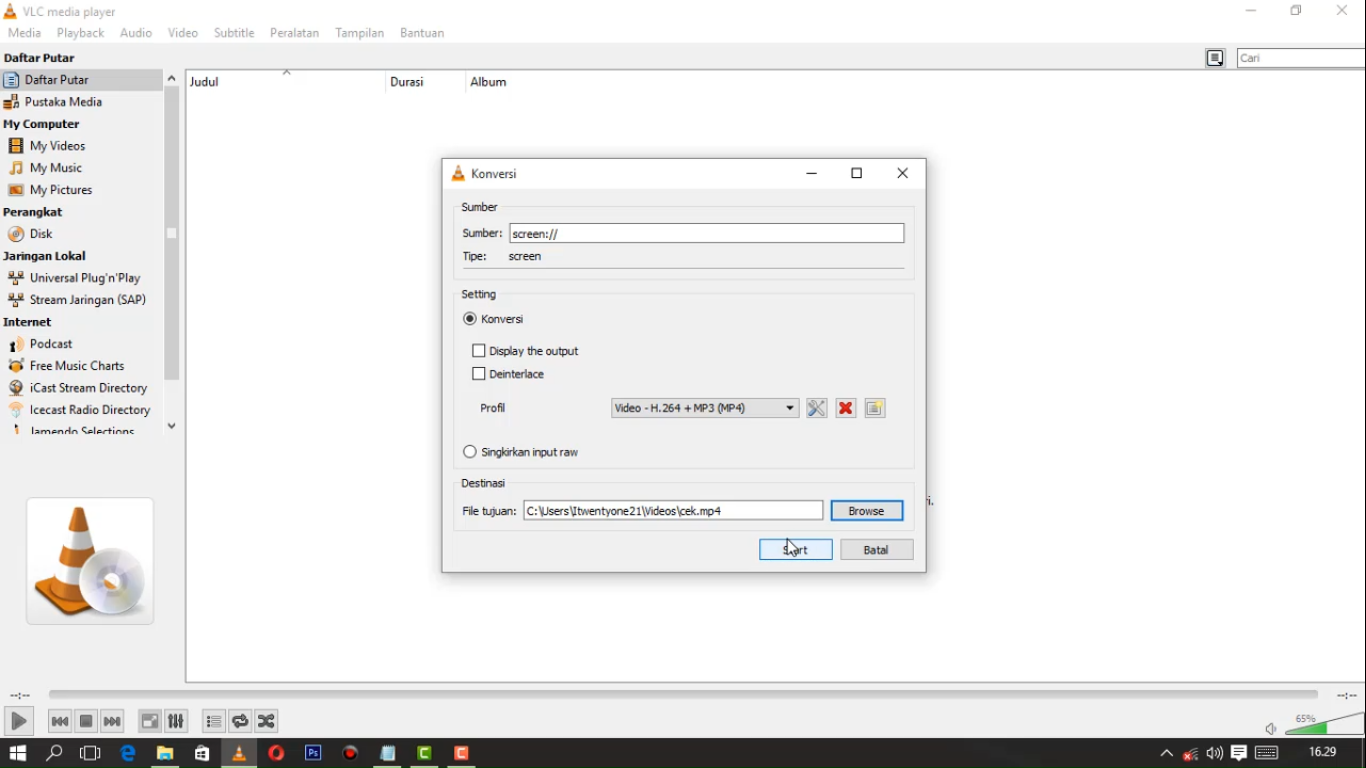 Cara record desktop menggunakan aplikasi VLC TUTORIAL