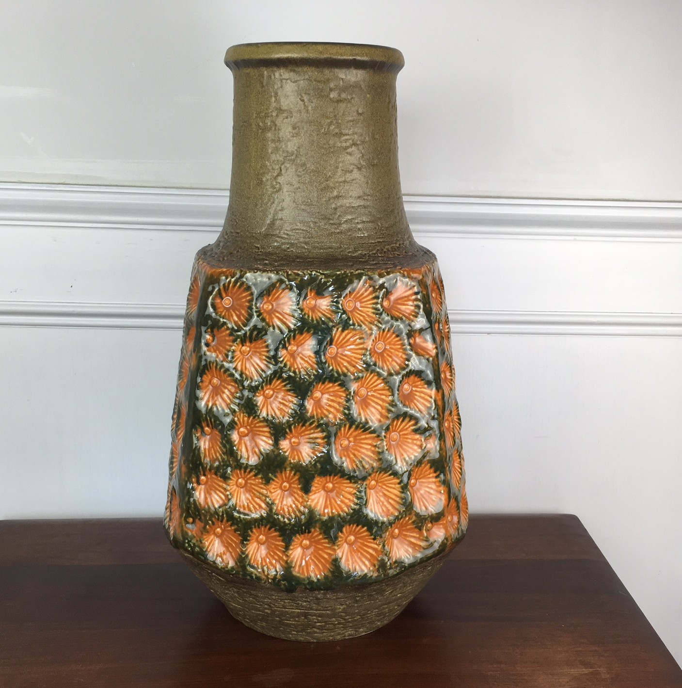 Time Capsule Large Vintage West German Retro Floor Vase 21 Inches