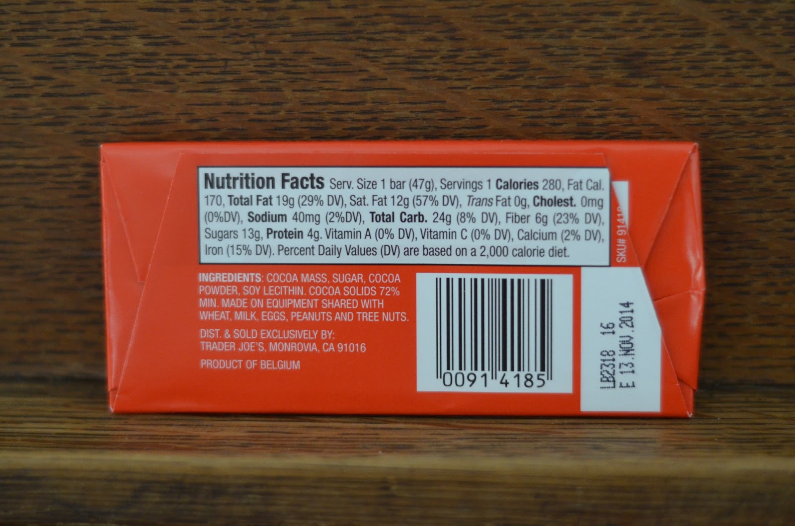 Dark Chocolate Bar Review Trader Joe's triple pack of 72 Cacao Dark Chocolate