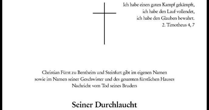 Viktor frankl emil abseilen Königlicher Beobachter: Otto-Victor Prinz zu Bentheim und Steinfurt