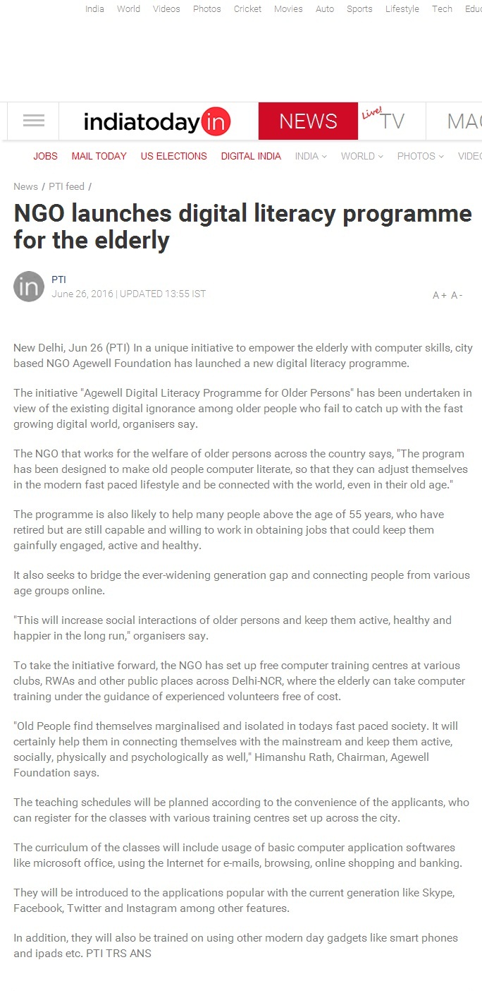 DIGITAL LITERACY FOR ELDERLY