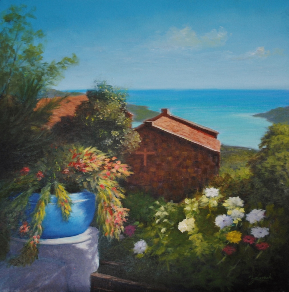 The Tropical Artist Finished Oil over Acrylic Painting