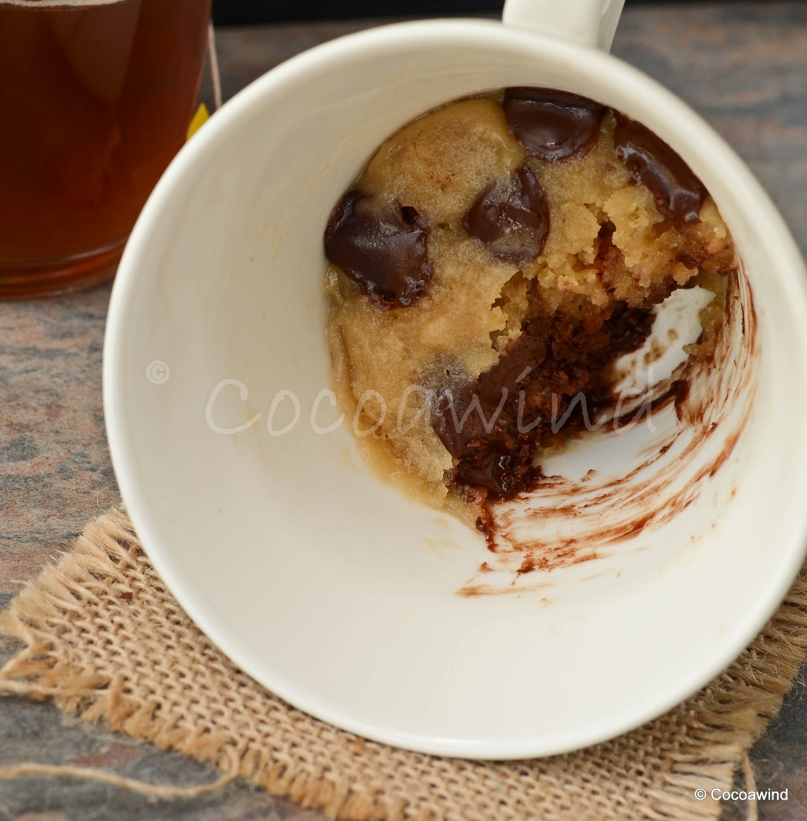 One Minute Eggless Cookie in a Cup 