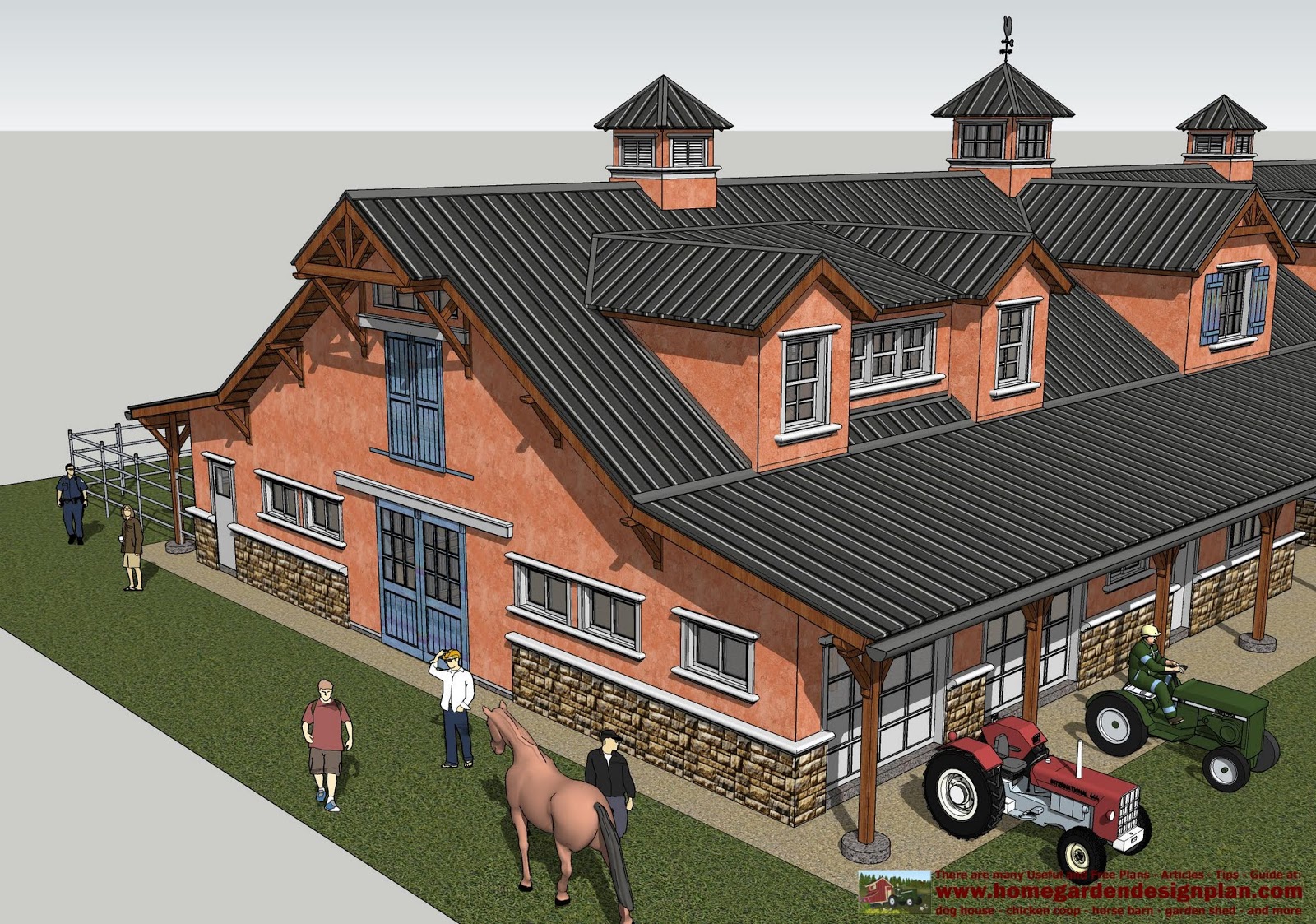 HB100 Horse Barn Plans  Horse  Barn  Design Shed Plans  Ideas