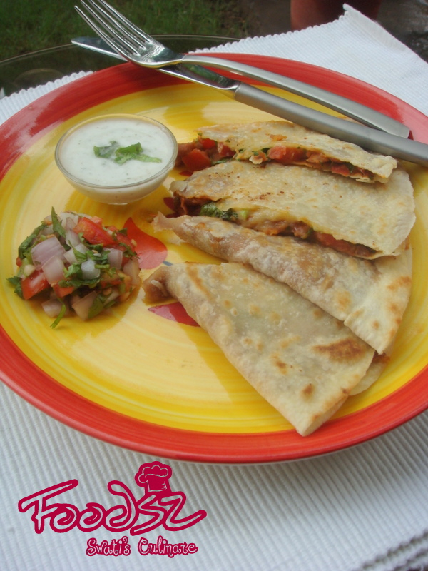 Foodsz Red Bean Quesadillas with Ranch Dip and Fresh Tomato Salsa