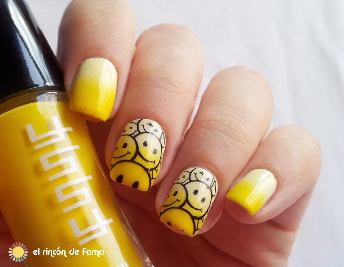 yellow gradient smile nails | el rincon de fama