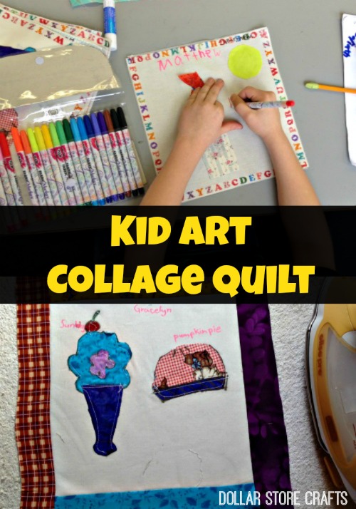 Kid Art Collage Quilt - great for school fundraisers!