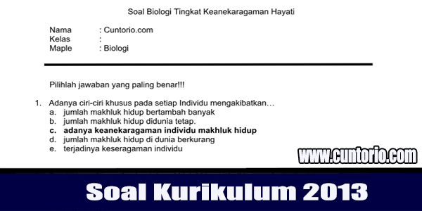 Soal Biologi Keanekaragaman Hayati disertai Jawaban Guru K13 : Soal Biologi Tingkat Keanekaragaman Hayati + Jawaban